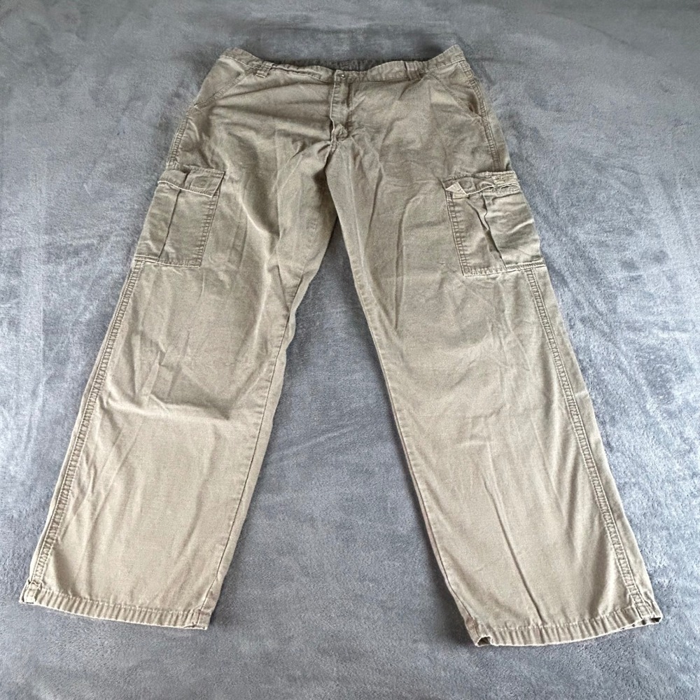 Wrangler Mens‎ Ripstop Cargo Pants Khaki Tan 36x30 Straight Leg 70L3WML